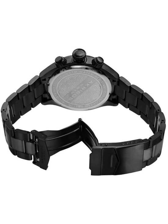 NWT Akribos XXIV Trek Chronograph Quartz Black Dial Men\'s Watch
